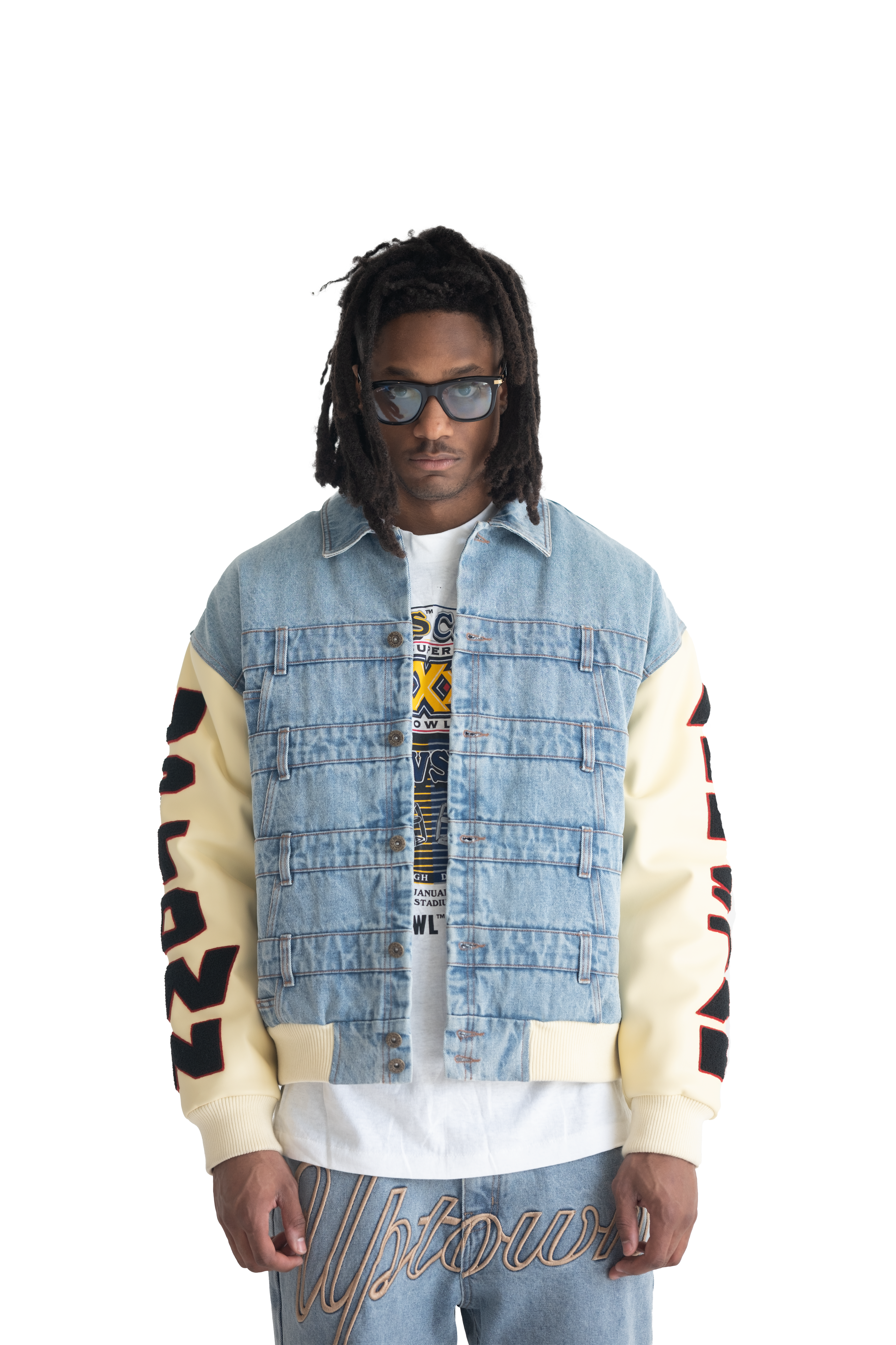 Denim Varsity Jacket (Blue)