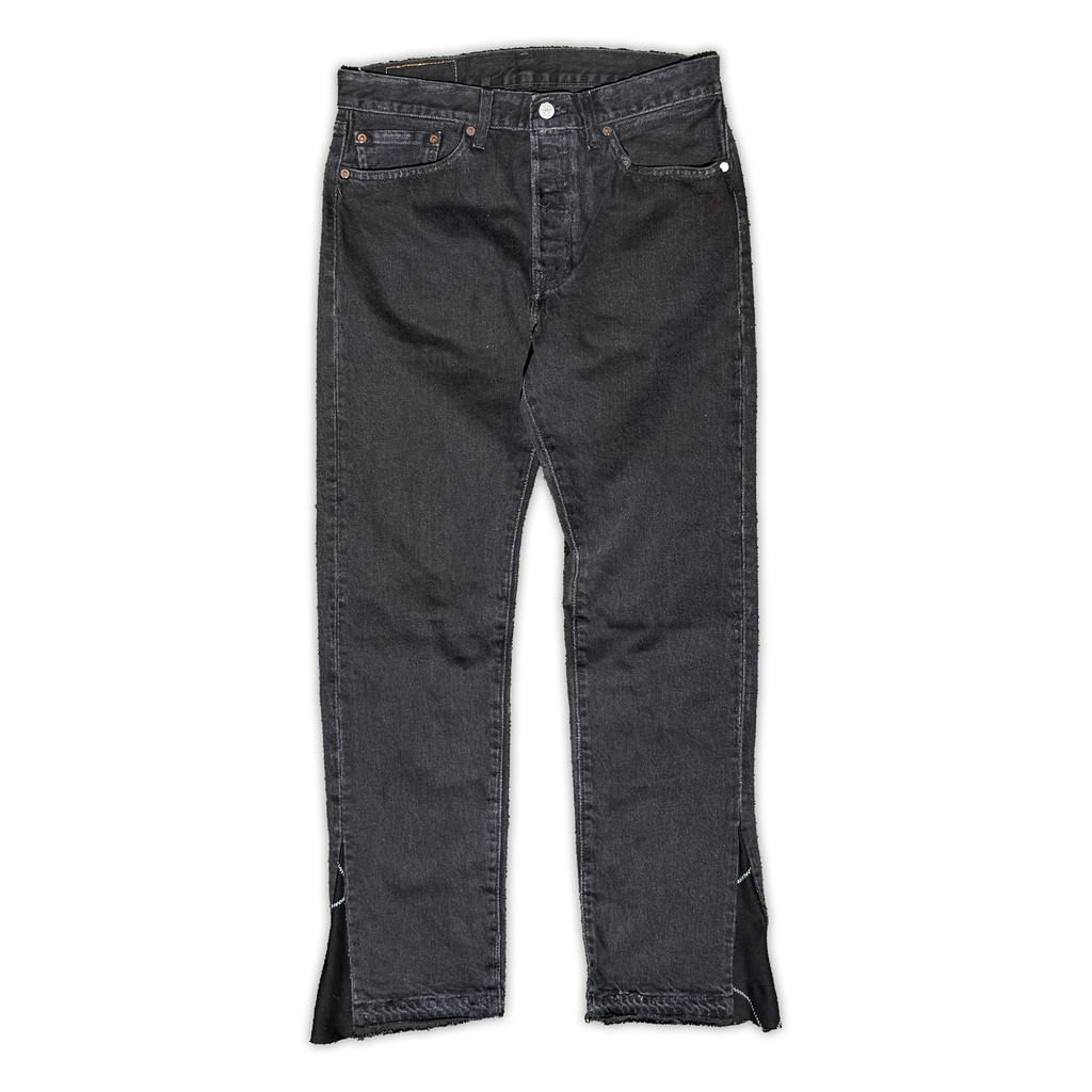 Bleached Flare Script Denim