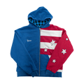 Reversible Flannel Hoodie (Blue/Red/White)