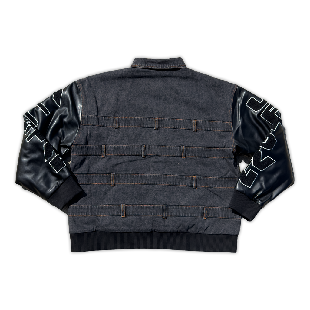 Denim Varsity Jacket (Black)