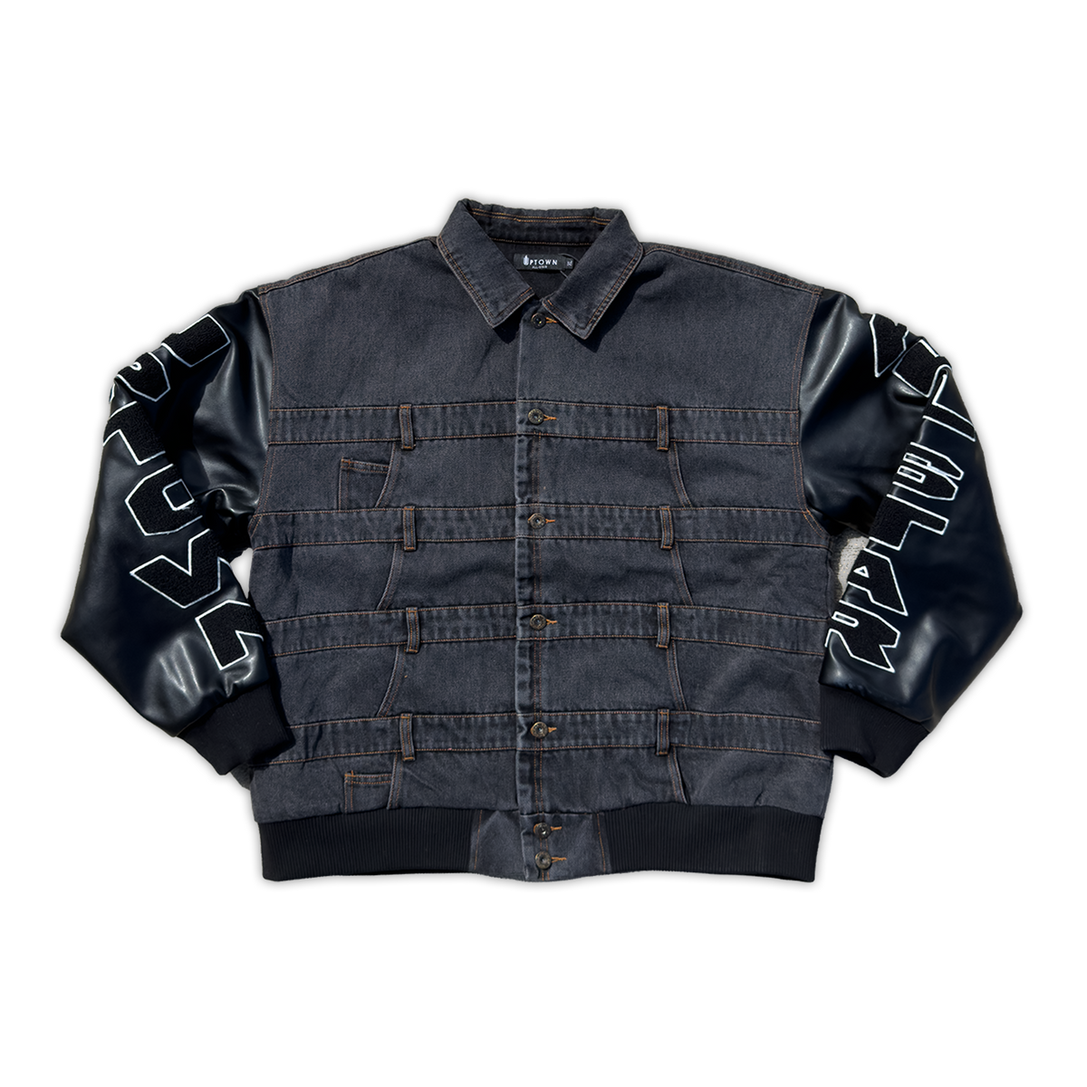 Denim Varsity Jacket (Black)