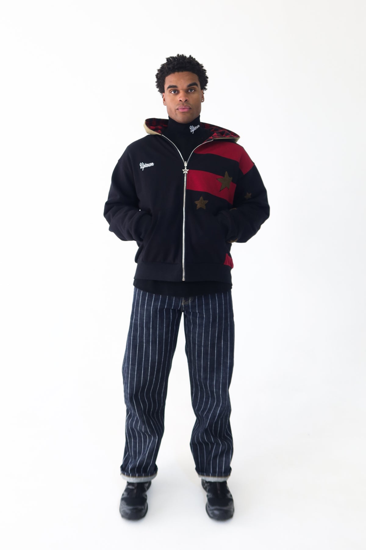 Reversible Flannel Hoodie (Black/Red/Green)