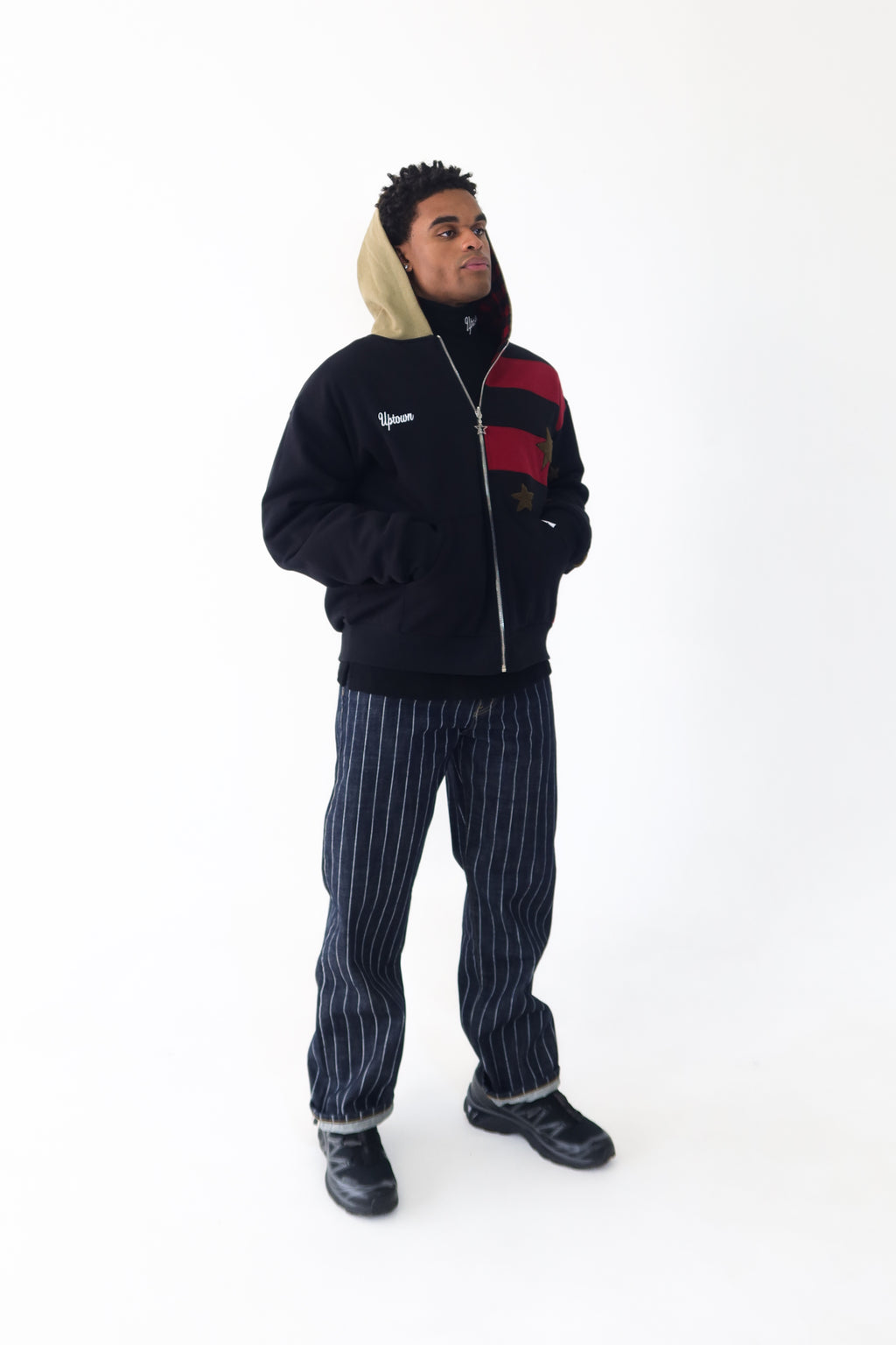 Reversible Flannel Hoodie (Black/Red/Green)
