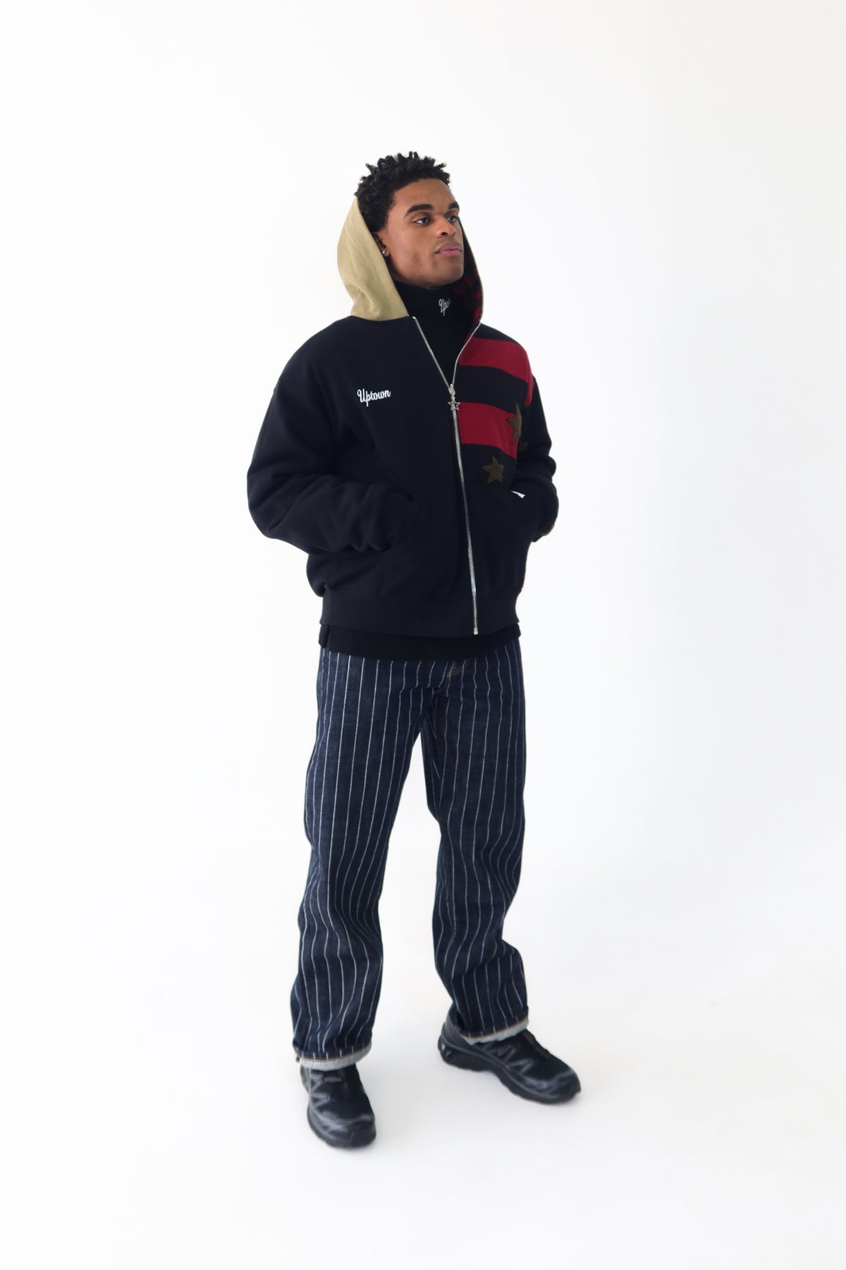 Reversible Flannel Hoodie (Black/Red/Green)